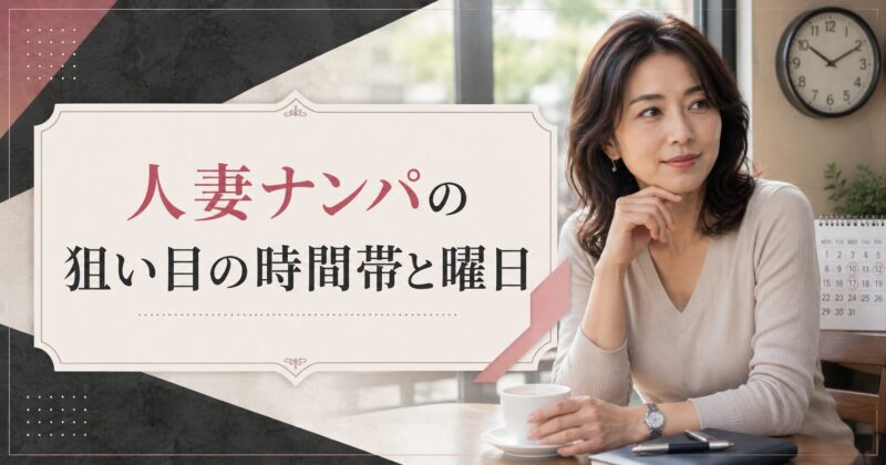 人妻ナンパの狙い目の時間帯と曜日