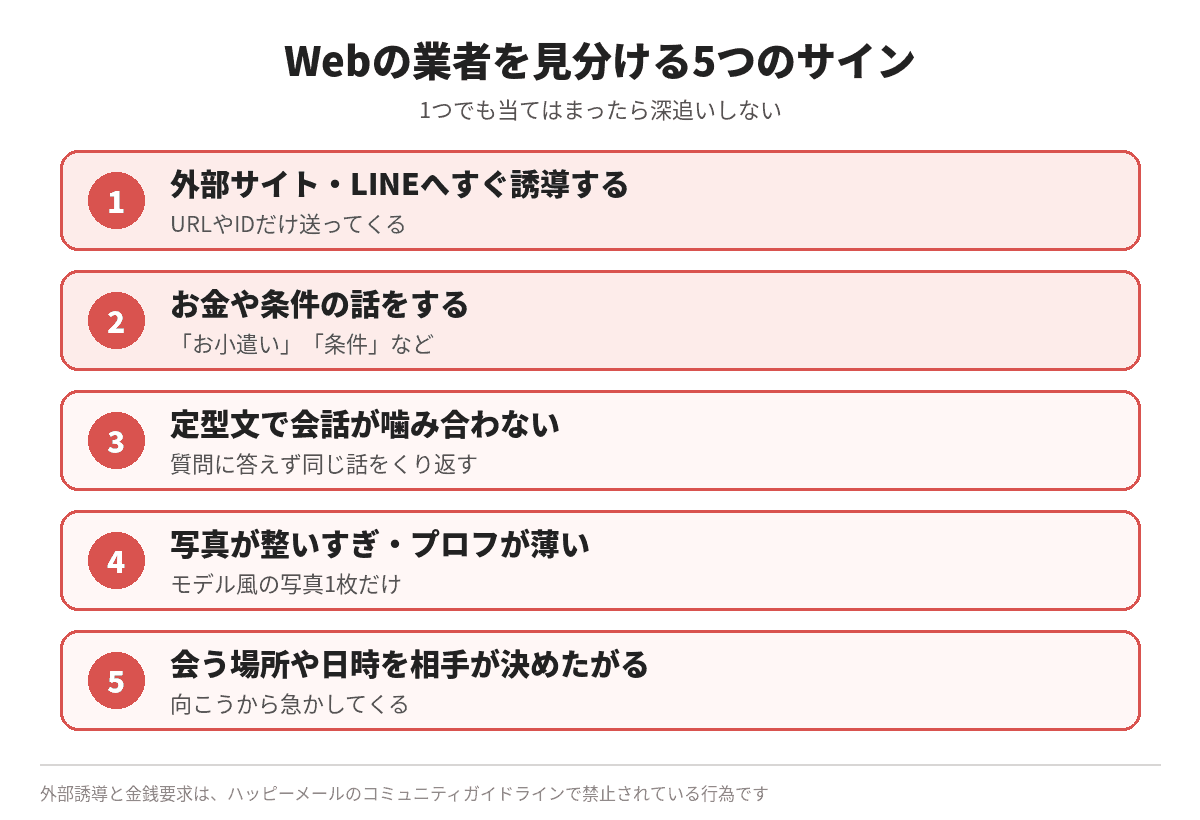 Webの業者を見分ける5つのサインのチェックリスト